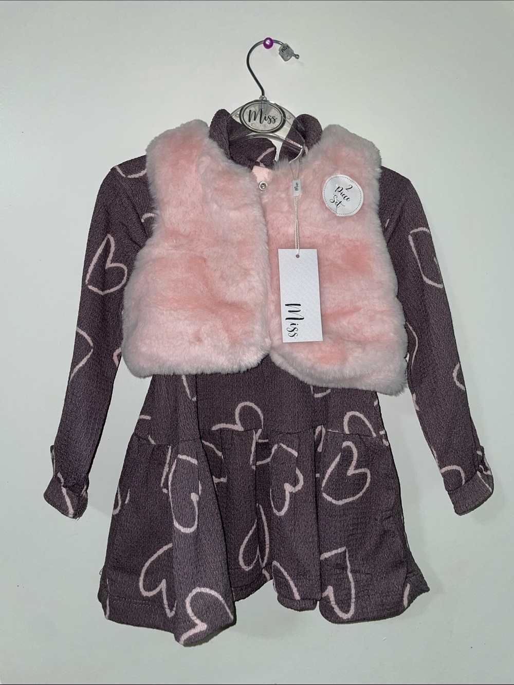 MISS Pink Faux-Fur Hair Vest Accessory for Kids